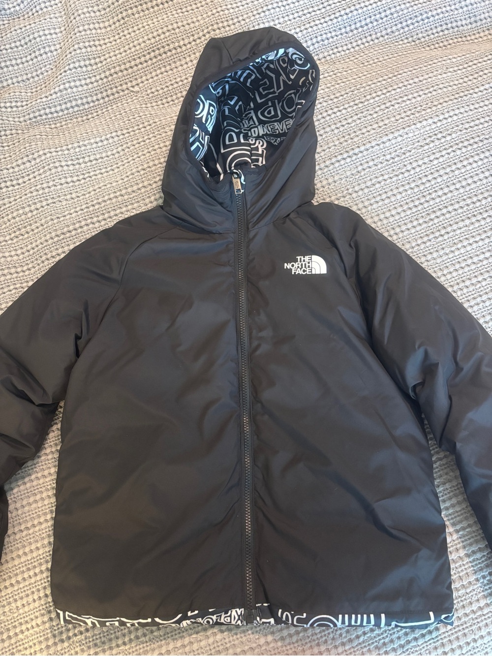 The North Face Reversible Black Hooded Insulated Coat